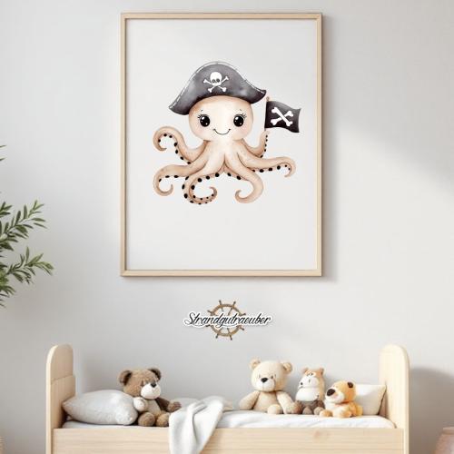 Buegelbild Piratenkrake